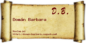 Domán Barbara névjegykártya